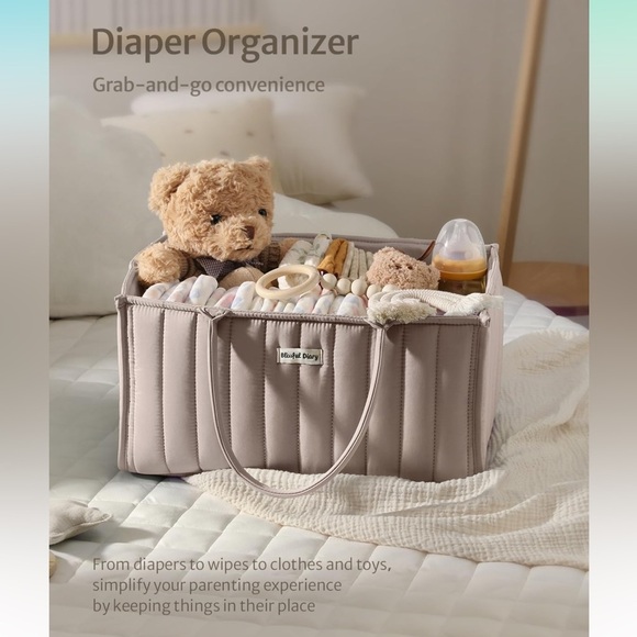 Beige Storage bag with Handles.Baby bag.For keeping baby essentials storage . - Picture 5 of 7